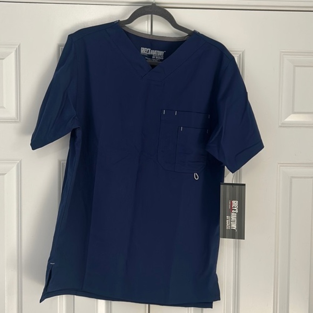 Grey's Anatomy Navy Blue V-Neck Scrub Top
